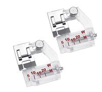 Bessy shop Pied-de-biche pour machine à coudre, 2 pièces pied de reliure en biais réglable 5 20 mm, règle universelle, convient la couture tige basse Snap-on Brother, Singer, Janome, Kenmore