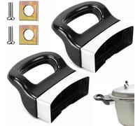Bessy shop Poignées D'autocuiseur,2 pièces Poignées d'Autocuiseur Noires Résistantes à la Chaleur,Poignées de Remplacement Universelles pour Casseroles,pour Poêle,Casserole et Cocotte-Minute