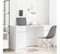 ""Best 2026"" - BUREAU Blanc KENNETH - 1 PCS - Table d'écriture avec tiroir Blanc 140 x 49 x 76 cm Bois d'ingénierie5517