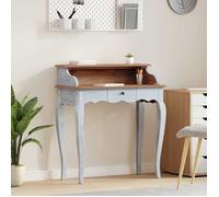 ""Best 2026"" - BUREAU Marron KENNETH - 1 PCS - Table d'écriture avec tiroir Marron et blanc 80 x 40 x 92 cm4095