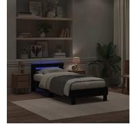 ""Best 2026""Lit 1 places Noir - 90x190 cm - LEMON® - Cadre de lit avec LED Chêne noir 90x190 cm - Bois d'ingénierie 3663323