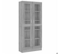 BEST""Armoire à vitrine,Bibliothèque, Étagère Cloison Séparateur, pour Salon Sonoma gris 82,5 x 30,5 x 185cm Bois ingénieri