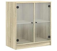 BEST""Armoire latérale vitrine Buffet bas cuisine - avec portes en verre chêne sonoma 68 x 37 x 75,5cm Nov810163