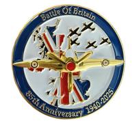 best badge Badge à épingle pour 85e anniversaire de la bataille d'Angleterre 1940-2025 - Souvenir de la RAF Spitfire de la Seconde Guerre mondiale