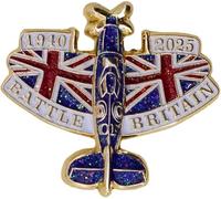 best badge Broche commémorative de la bataille d'Angleterre avec coquelicot et épingles Spitfire de la Légion britannique 1940-2025 Spitfire Seconde Guerre mondiale