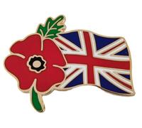 best badge: Broche en forme de coquelicot Union Jack « Lest We Forget WW1 », 2pcs, Métal