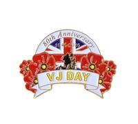 best badge VJ Day Broche coquelicot pour 80e anniversaire de mariage 2025 Victory in Japan Day