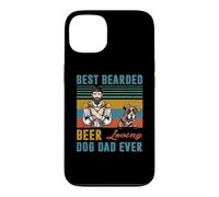 Best Bearded Beer Loving Dog Dad Ever Boxer Dog Lover Coque pour iPhone 13