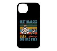 Best Bearded Beer Loving Dog Dad Ever Boxer Dog Lover Coque pour iPhone 14 Plus