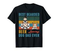 Best Bearded Beer Loving Dog Dad Ever Corgi Dog Pet Lover T-Shirt