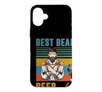 Best Bearded Beer Loving Dog Dad Ever Papillon Dog Lover Coque pour iPhone 16 Plus