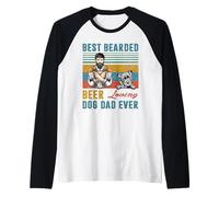 Best Bearded Beer Loving Dog Dad Ever Pit Bull Dog Lover Manche Raglan