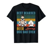 Best Bearded Beer Loving Dog Dad Ever Poodle Dog Lover T-Shirt