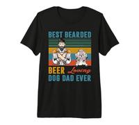 Best Bearded Beer Loving Dog Dad Ever Shih Tzu Pet Lover T-Shirt Haut de Gamme