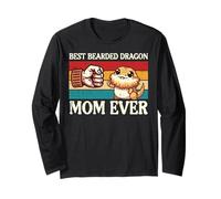 Best Bearded Dragon Mom Fist Bump Retro Beardie Owner Woman Manche Longue
