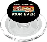 Best Bearded Dragon Mom Fist Bump Retro Beardie Owner Woman PopSockets PopGrip pour MagSafe