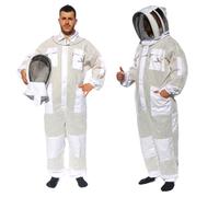 Best Bee Combinaison Apiculteur Ventilée, Tissu Épais en 3 couches, Fermeture Éclair robuste, Capuche Amovible, Poches Pour Outils, Tenue Apiculture anti guêpes & abeilles aérée XL