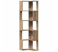 BEST""Bibliothèque, Étagère d'angle 5 niveaux chêne artisanal bois ingénierie - Meuble de rangement pour Salon, Chambre, Bu