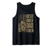 Best Biker Dad Ever Motocrycle American Flag for Daddy Débardeur