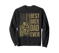 Best Biker Dad Ever Motocrycle American Flag for Daddy Sweatshirt