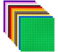 Best Blocks - Lot de 12 plaques de Base empilables - pour Construction - Compatible avec Toutes Les Grandes Marques - à partir de 4 Ans - Couleurs Arc-en-Ciel - 25,5 x 25,5 cm