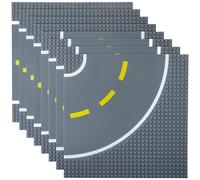 Best Blocks - Lot de 8 plaques de Base en Forme de Route empilables - 4 Routes Droites/4 virages - pour Construction - Compatible avec Toutes Les Grandes Marques - à partir de 4 Ans - 25,5 x 25,5 cm