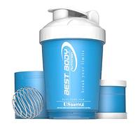 Best Body Nutrition Shaker à protéines - US Bouteille - Bleu/Blanc - Shaker à protéines - sans BPA - 600ml