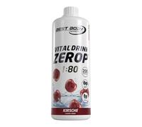 Best Body Nutrition Vital Drink Zerop Cerise 1000 ml | Sirop sans sucre 1:80 - 80 litres boisson faible en calories avec vitamines B1, B6, niacine - Compatible Sodastream