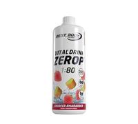 Best Body Nutrition Vital Drink ZEROP® - Fraise-rhubarbe, Boisson concentrée - sirop - sans sucre, 1:80 donne 80 litres de boisson, 1000 ml