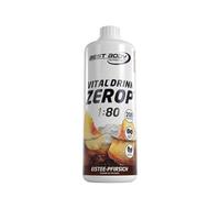 Best Body Nutrition - Vital Drink ZEROP Thé Glacé Pêche 1000 ml - Sirop sans sucre 1:80 pour Sodastream - 80 litres boisson faible en calories avec vitamines B1, B6, niacine