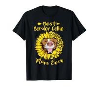Best Border Collie Dog Mom Ever Sunflower Funny Paw Lover T-Shirt
