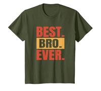 Best. Bro. Ever. Frère Sibling Super Brother T-Shirt, Enfant, Olive, 3 Ans