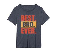 Best. Bro. Ever. Frère Sibling Super Brother T-Shirt, Femme Grandes Tailles, Bleu Chiné, 1X