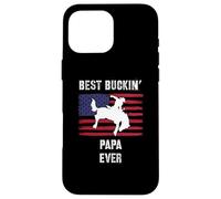 Best Buckin' Papa Ever Drapeau américain Rodéo Cowboy Western Coque pour iPhone 16 Pro Max