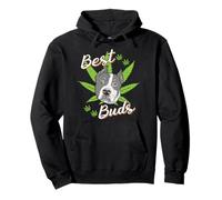 Best Buds Weed Pitbull Chien avec Feuille de Marijuana dorée Cadeau pour Chien Sweat à Capuche