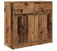 BEST""Buffet bas cuisine vitrine - Armoire commode et tiroirs, avec tiroir vieux bois 80 x 34 x 76 cm bois d'ingénierie Nov