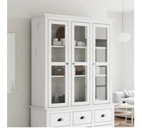BEST Buffet de rangement enfilade - Armoire avec portes vitrées BODO blanc bois de pin massif fr1361