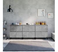 ""BEST""Buffet de rangement enfilade - Buffets 3 pcs gris béton - 60x35x70 cm bois d'ingénierie fr3970
