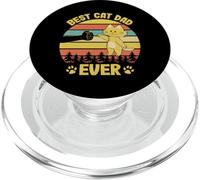 Best Cat Dad Ever Fist Bump Funny Cat Lover Christmas Dads PopSockets PopGrip pour MagSafe