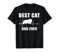 Best Cat Dad Ever Himalayan Cat Heartbeat Kitten Lover T-Shirt