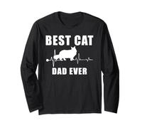 Best Cat Dad Ever Maine Coon Cat Heartbeat Kitten Lover Manche Longue