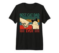 Best Cat Dad Ever Tshirt - Cute Vintage Best Cat Dad Ever T-Shirt Haut de Gamme