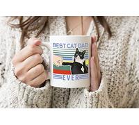 Best Cat Dad Ever Vatertag Tasse à Thé Café Blanc Tasse 330 ml Mug Cup
