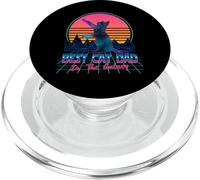 Best Cat Dad in The Galaxy Retro Vintage 80s Funny Cat Lover PopSockets PopGrip pour MagSafe