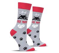 BEST CAT MOM EVER Chaussettes Chat Pour Maman Chat-Idée Cadeau Fête Des Mères Saint Valentin Pour Femme-Chaussettes Humour Fantaisie Rigolote-Cadeau Rigolo Original Drole Anniversaire Noel Pâques