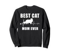 Best Cat Mom Ever Maine Coon Cat Heartbeat Kitten Lovers Sweatshirt