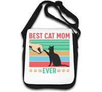 Best Cat Mom Ever Sac à bandoulière Motif graphique Blanc