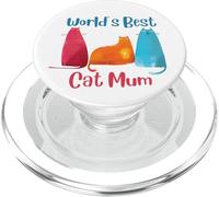 Best Cat Mum in The World Ever Lot de 3 Chats aquarelles colorées PopSockets PopGrip pour MagSafe