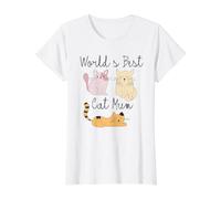 Best Cat Mum in The World Ever Trio de Chats Roux Orange et Rose T-Shirt Graphique avec Valeur