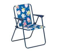 BEST Chaise de Camping pour Enfant, Bleue, Pliante, Stable, avec Structure en Tubes d'acier, résistante aux intempéries et aux UV, Peu encombrante, avec Motif Enfant